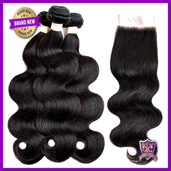 Brazilian Body Wave Virgin Human Hair Bundles with Lace Closure main image 4